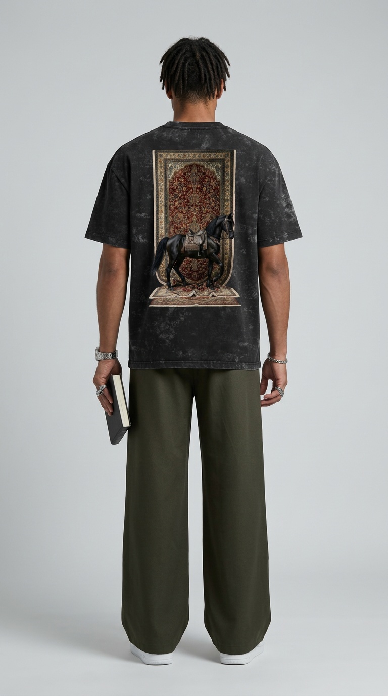 Horse on Carpet Acid Wash T-Shirt