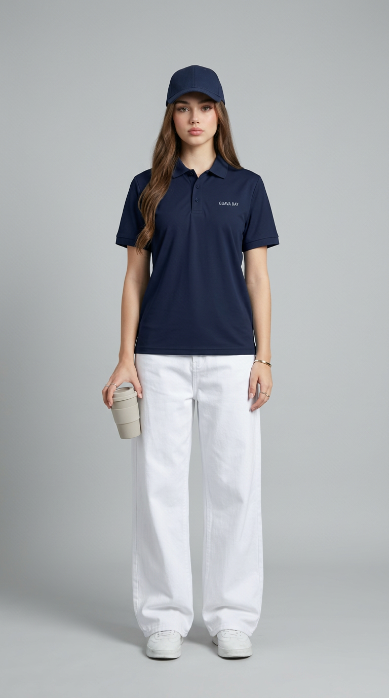 Basic Navy Blue Polo T-Shirt