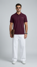 Basic Maroon Polo T-Shirt